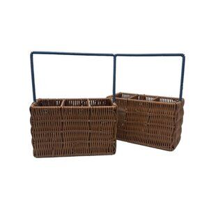 Faux Wicker Utensils Holder